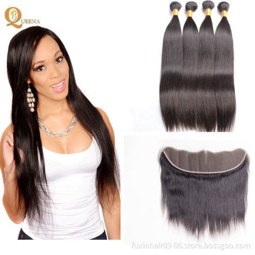 Cheap raw virgin straight closure brazilian hair weft extensions super double drawn hair